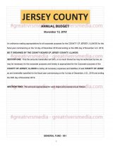 ONLINE! - Upcoming Jersey County Board Budget And Meeting Agenda